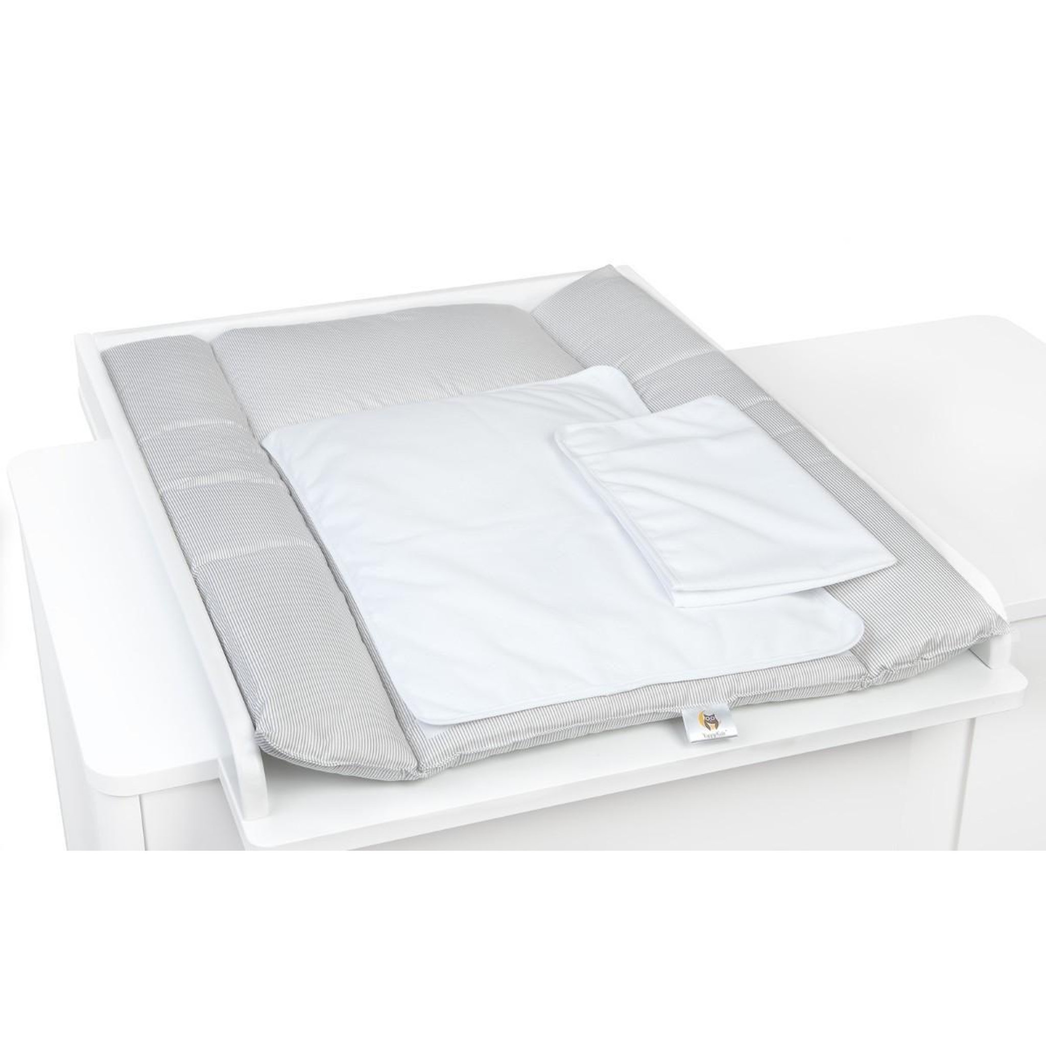Voir la diapositive 2 : YAPPY KIDS Yappy NatureGrey - Matelas à langer 73x55 cm et 2 draps