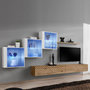 Voir la diapositive 1 : Paris Prix Ensemble Meuble TV  Switch Lamel XX  330cm Naturel & Blanc