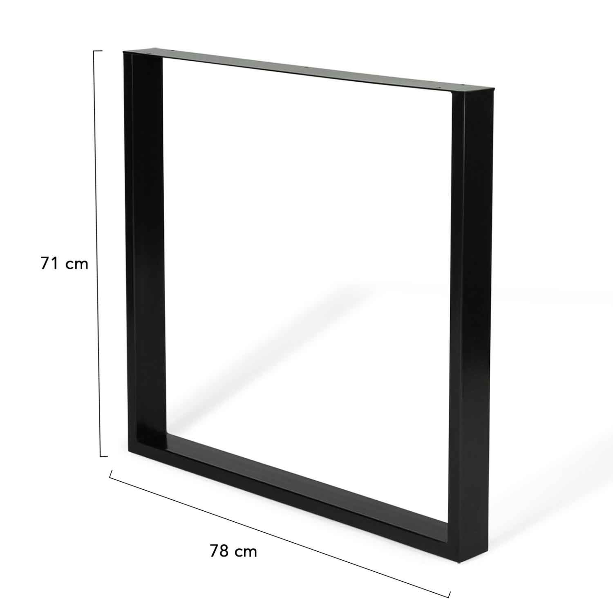 Voir la diapositive 4 : ID MARKET Lot de 2 pieds de table carrés 78x71 cm noir design industriel