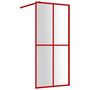 Voir la diapositive 2 : VIDAXL Paroi de douche avec verre ESG transparent rouge 100x195 cm