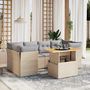 Voir la diapositive 1 : VIDAXL Salon de jardin avec coussins 7 pcs beige resine tressee