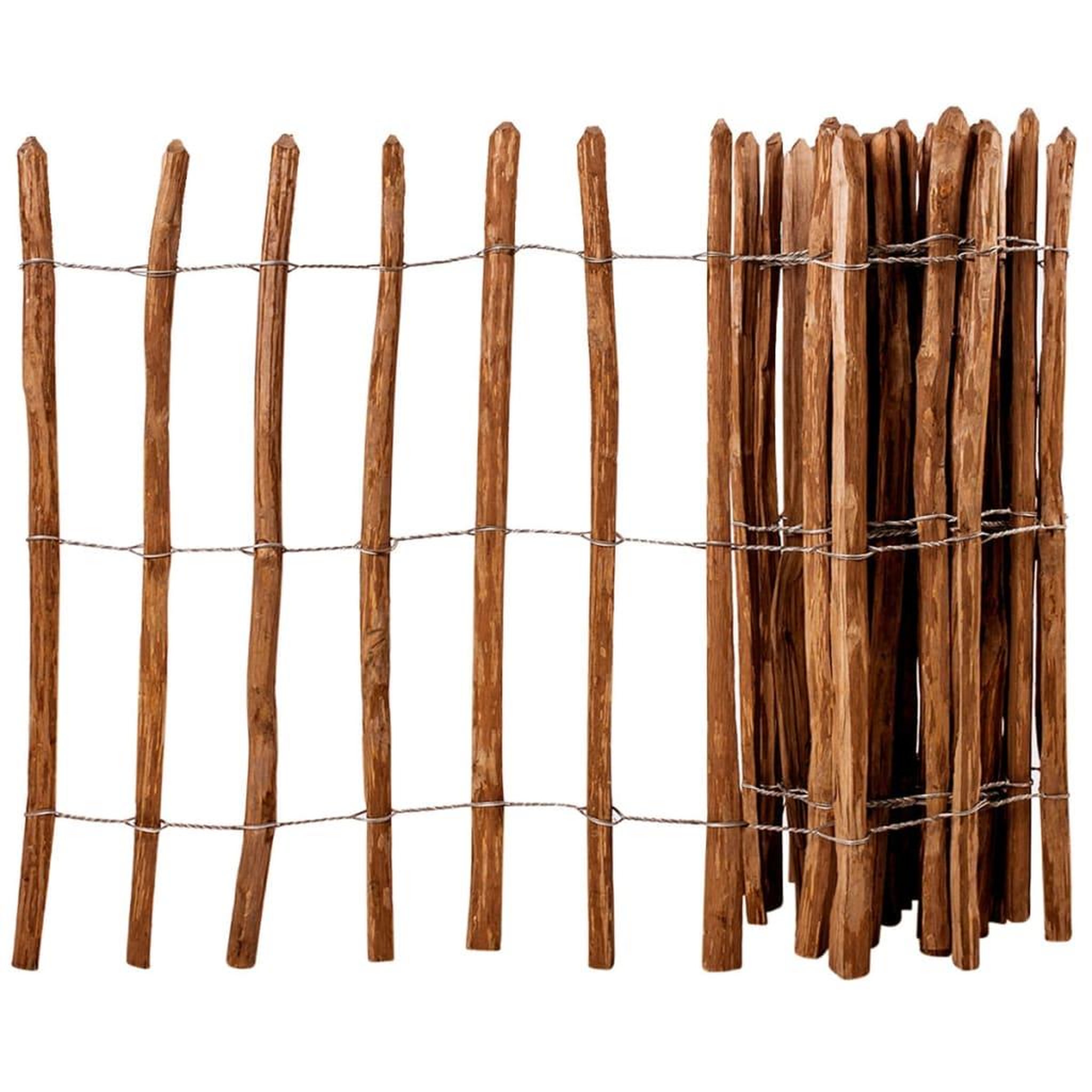 Voir la diapositive 1 : VIDAXL Cloture a piquets Bois de noisetier 90x500 cm
