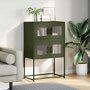 Voir la diapositive 3 : VIDAXL Buffet haut vert olive 68x39x107 cm acier