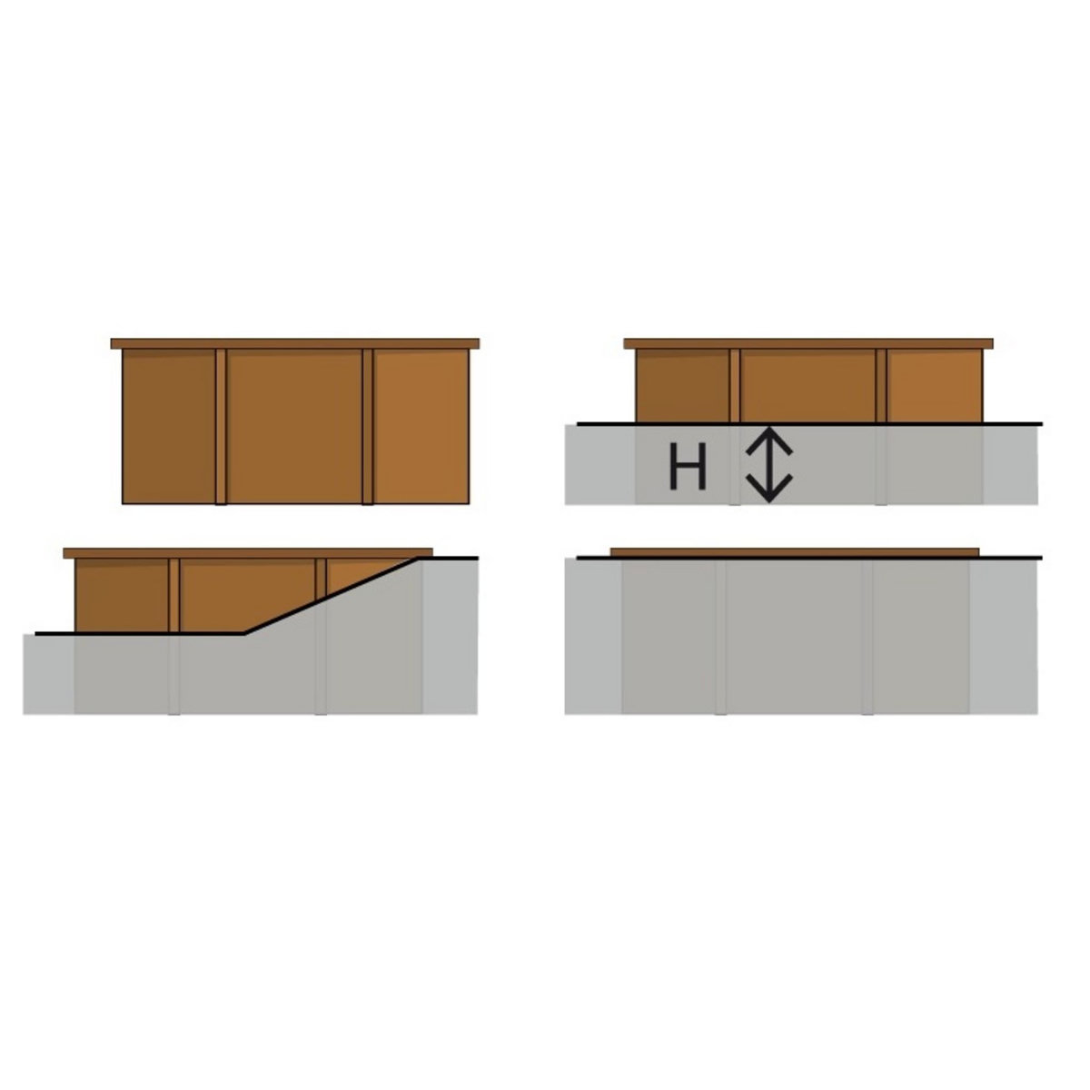 SUNBAY Piscine rectangulaire en bois Mint 10,18 x 4,27 x H1.46m
