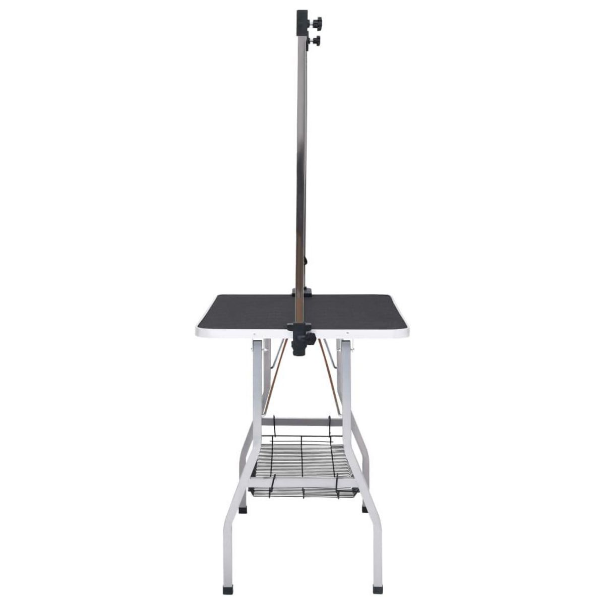 VIDAXL Table de toilettage reglable de chiens avec 2 boucles et panier