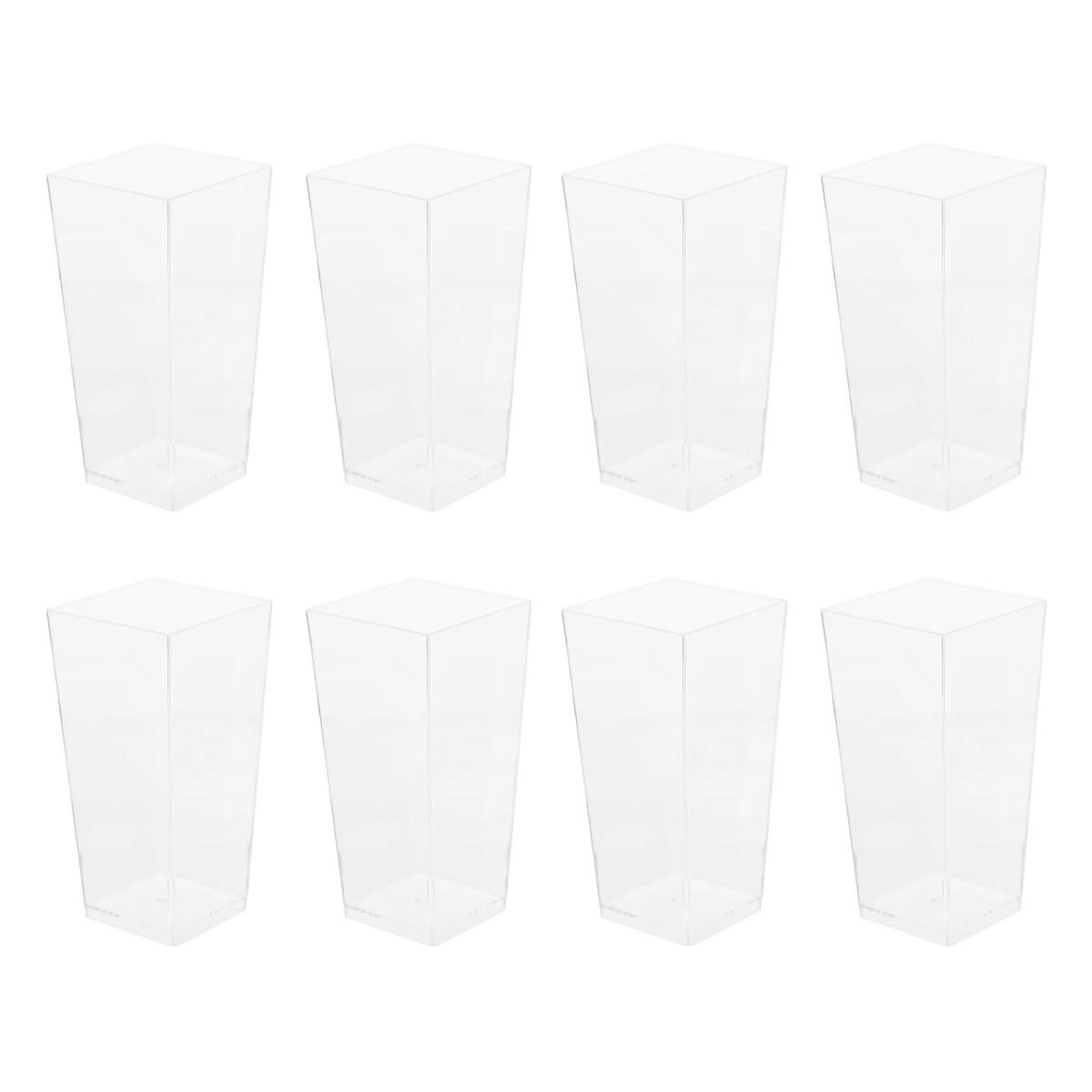 FIVE Lot de 8 verrines plastique réutilisable  carré  8,5cl transparent