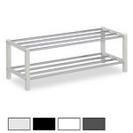 IDIMEX Étagère à chaussures DUBLIN, 2 niveaux. Coloris disponibles : Noir, Blanc, Gris, Beige