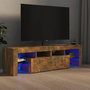 Voir la diapositive 1 : VIDAXL Meuble TV avec lumieres LED Chene fume 140x36,5x40 cm