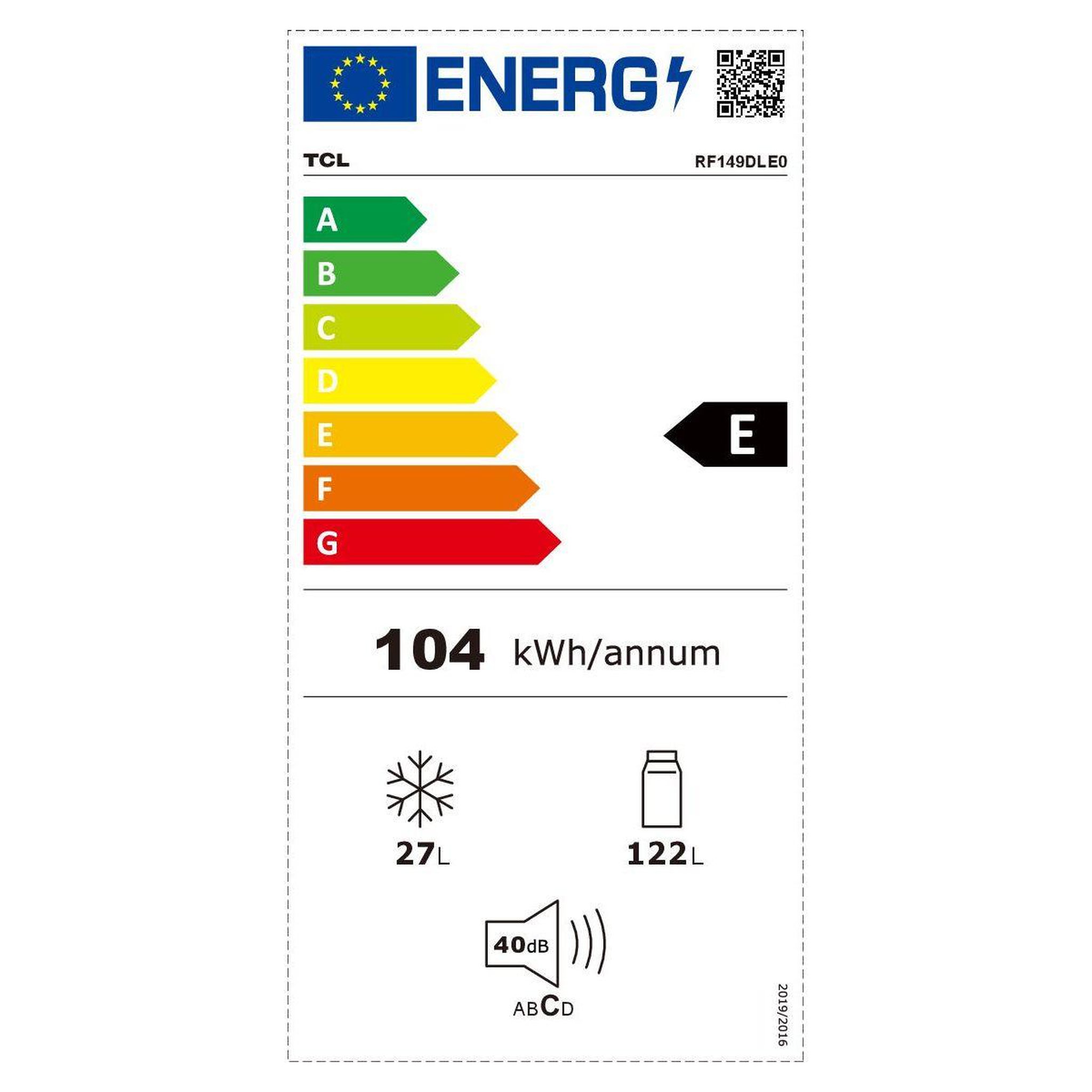 Voir la diapositive 4 : TCL Réfrigérateur top RF149DLE0