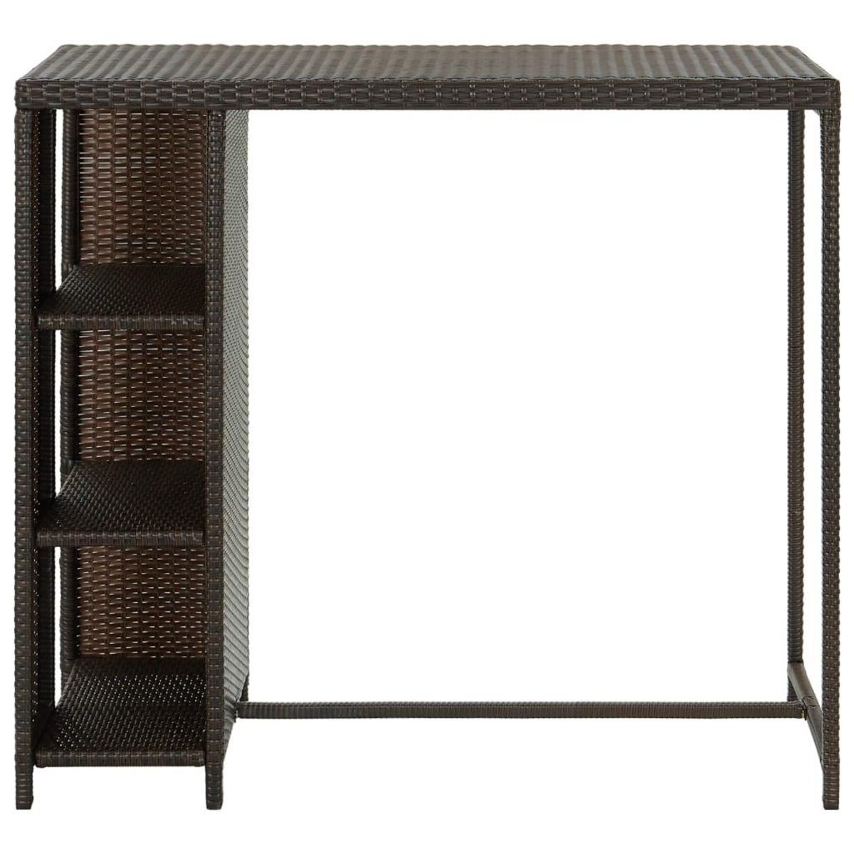 VIDAXL Table de bar avec rangement Marron 120x60x110 cm Resine tressee