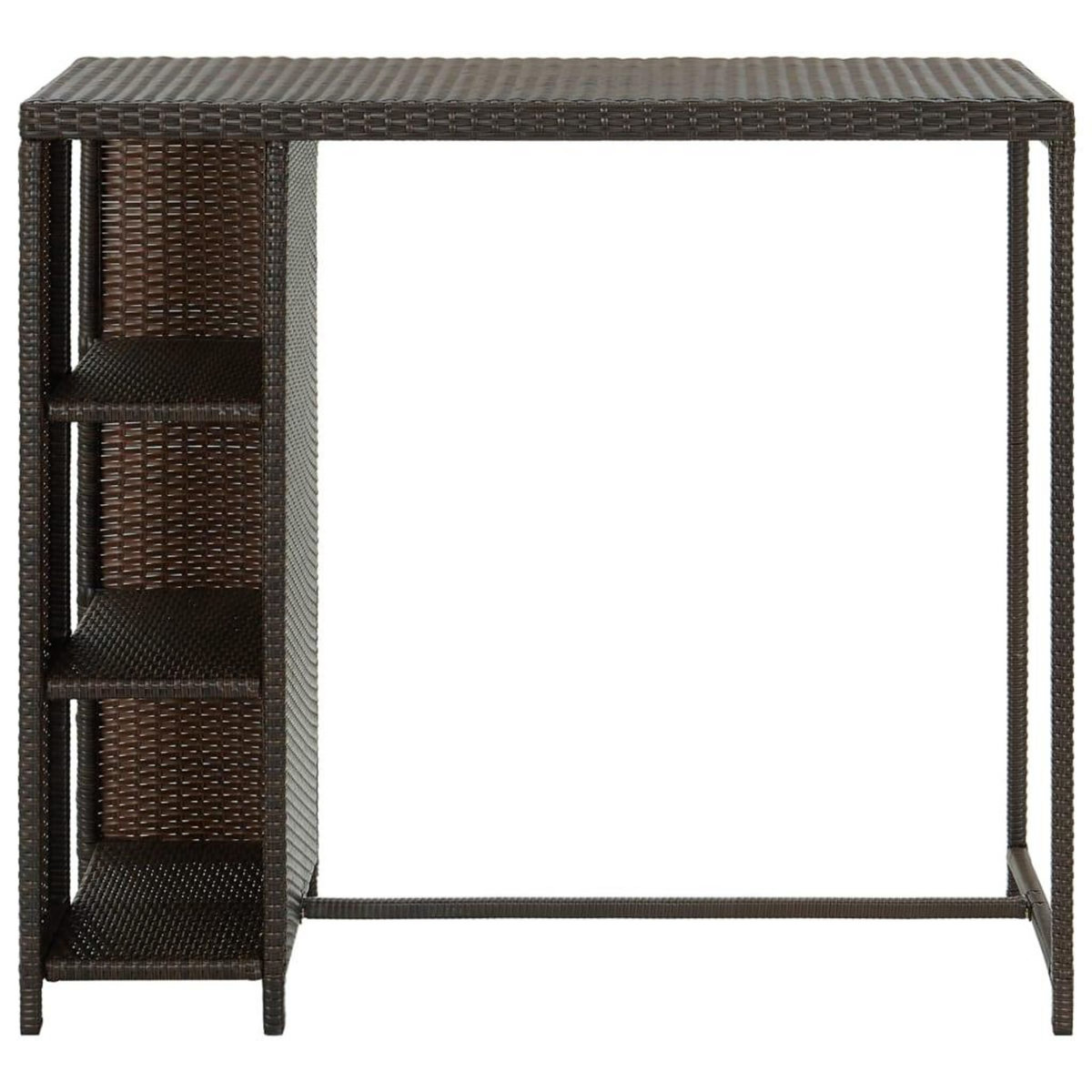 VIDAXL Table de bar avec rangement Marron 120x60x110 cm Resine tressee