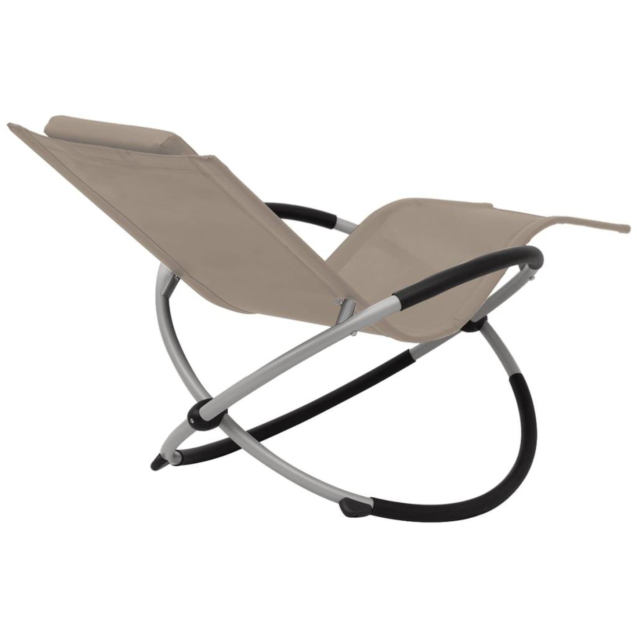 Voir la diapositive 4 : VIDAXL Chaise longue geometrique d'exterieur Acier Taupe