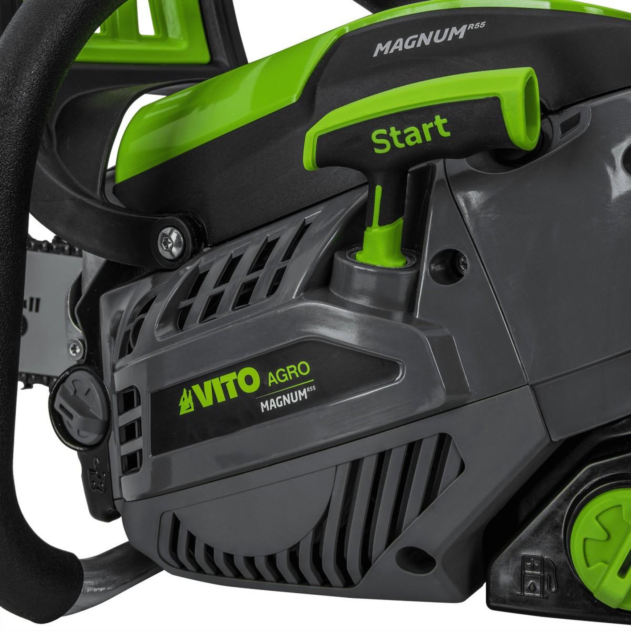 Voir la diapositive 3 : VITO Tronçonneuse thermique 50cm3 lame 55 cm guide oregon moteur 2t carburateur walbro vito
