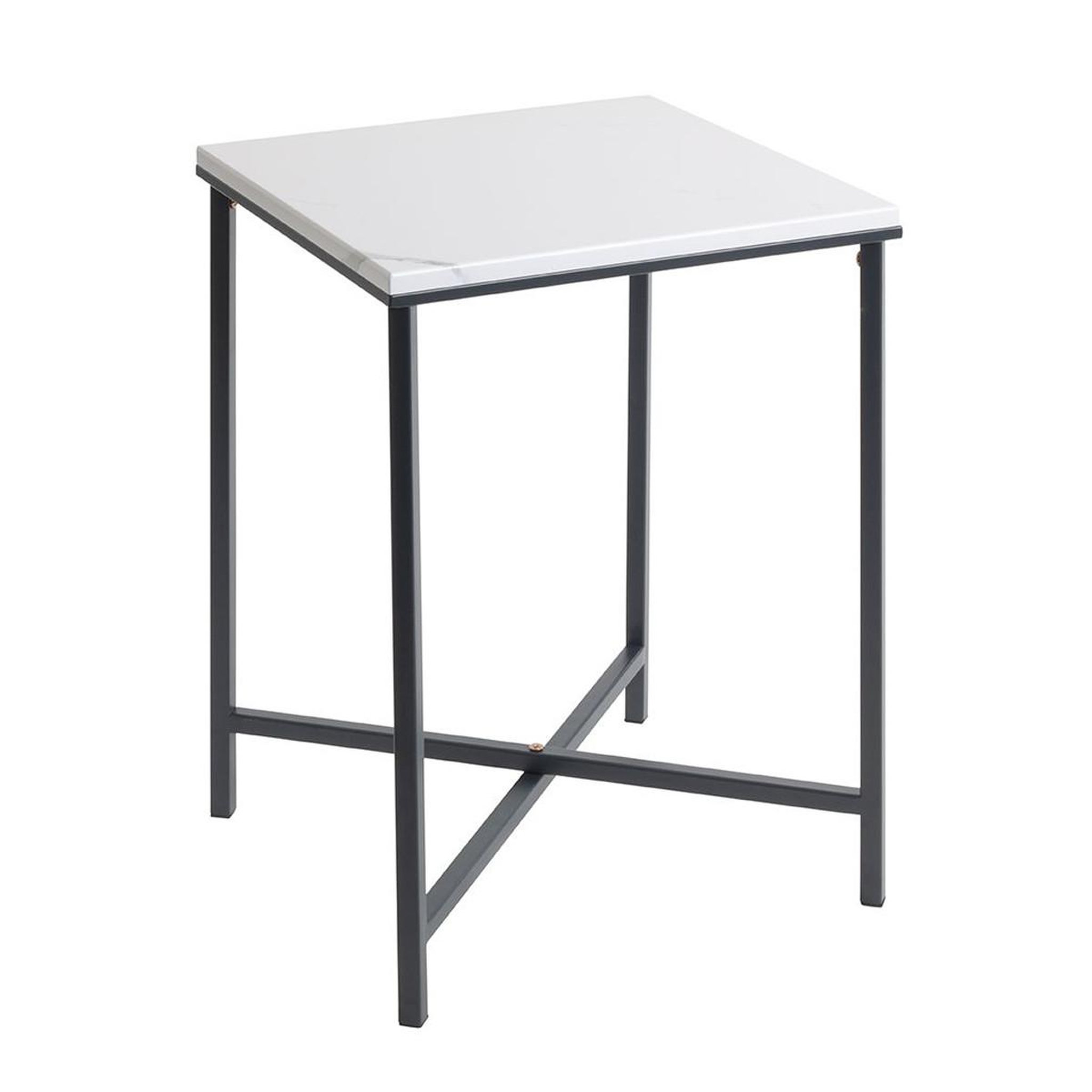 Paris Prix Table d'appoint carrée effet marbre  alba  55cm noir