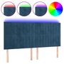 Voir la diapositive 2 : VIDAXL Tete de lit a LED Bleu fonce 200x5x118/128 cm Velours