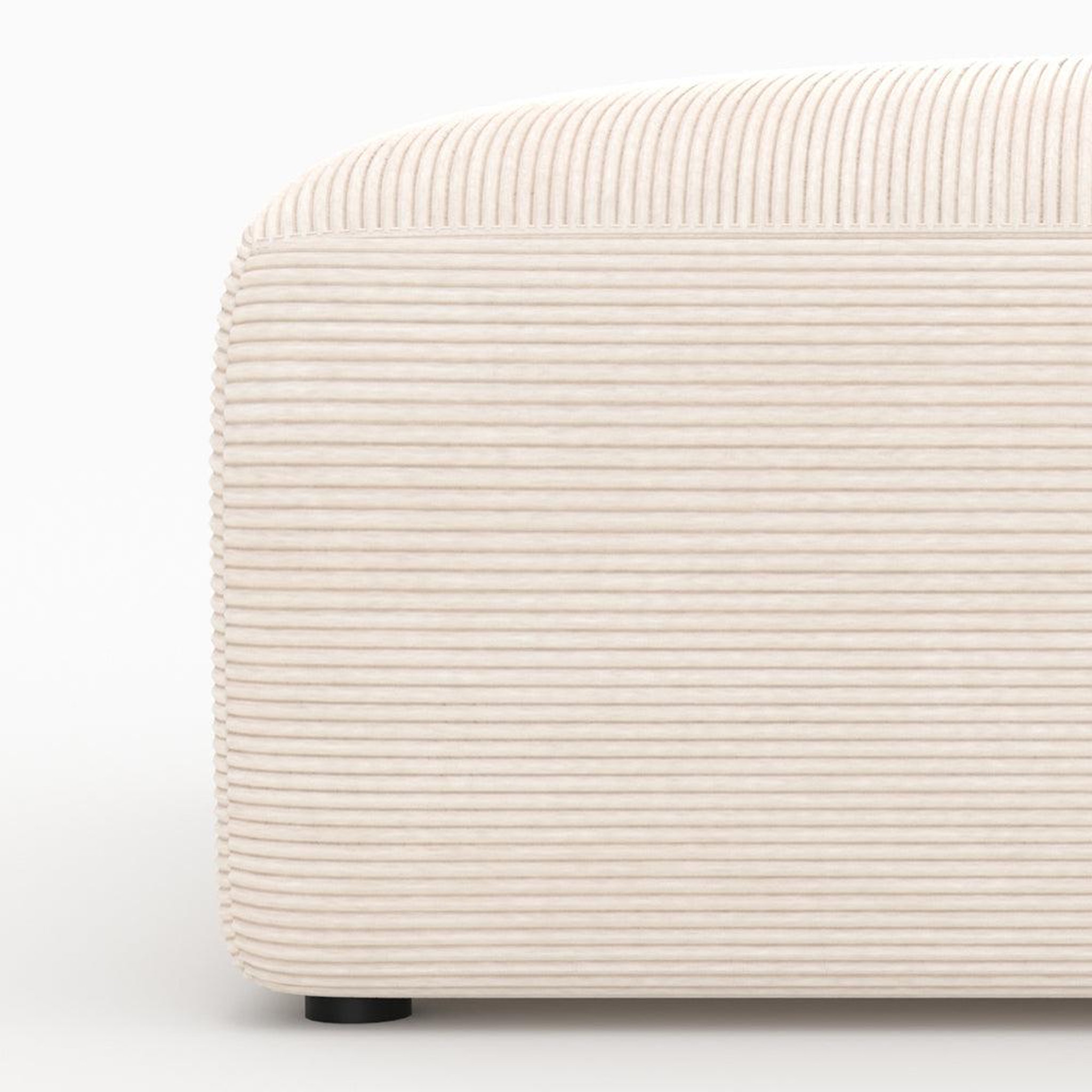 Voir la diapositive 6 : MAISON PAVANE Pouf carré pour canapé modulable en velours blanc cassé-mina