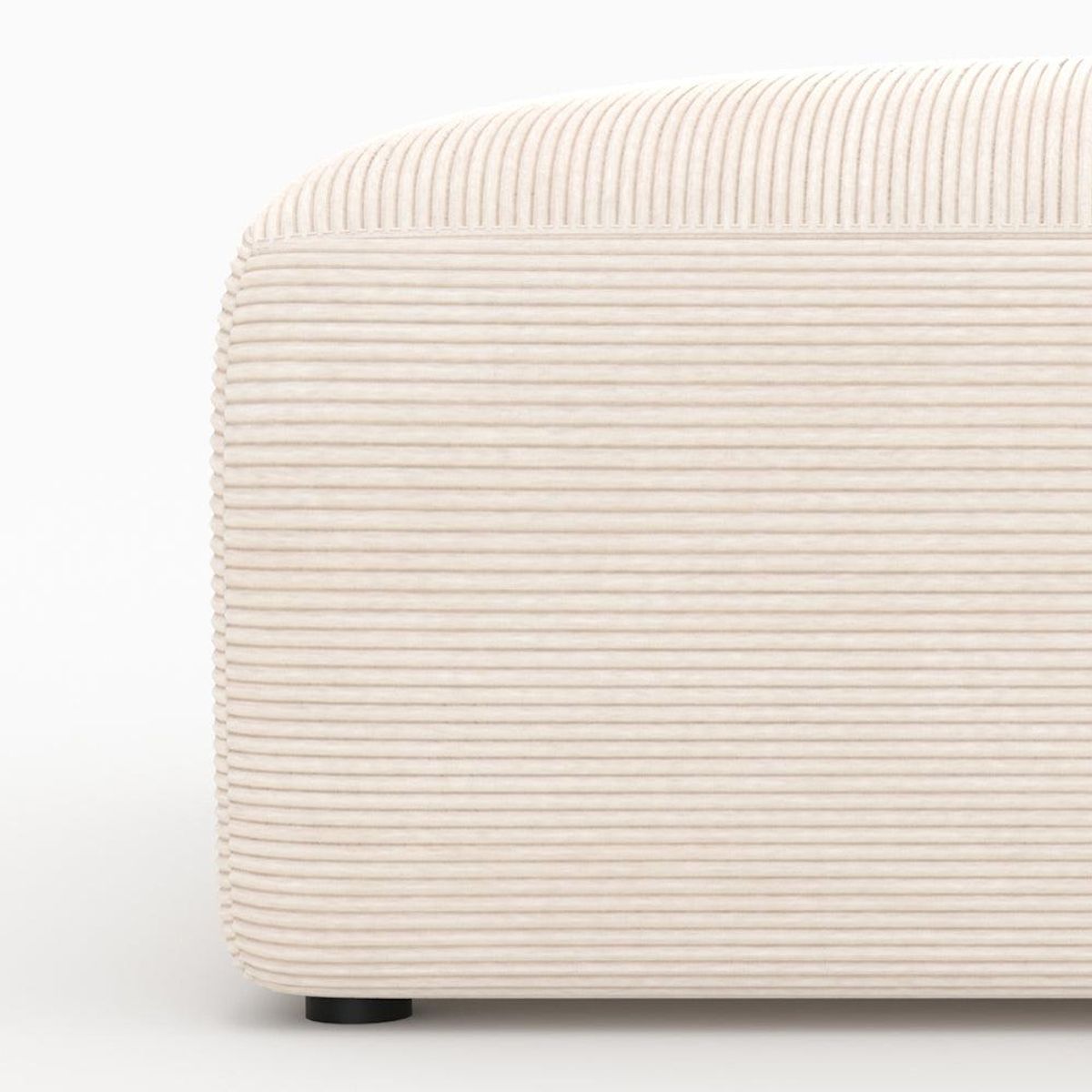 Rendez vous déco Pouf carré pour canapé modulable en velours blanc cassé-Mina