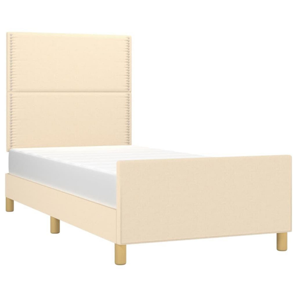 VIDAXL Cadre de lit sans matelas creme 90x200 cm tissu