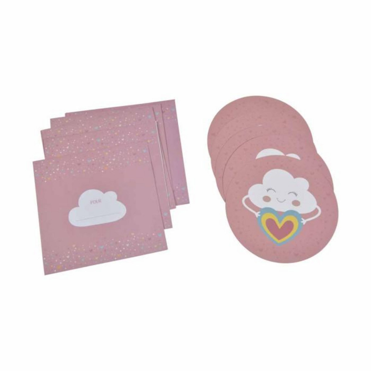 Paris Prix Lot de 6 Invitations d'Anniversaire  Nuage Rainbow  Rose