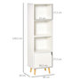 Voir la diapositive 3 : HOMCOM Meuble de rangement colonne design scandinave - 3 niches, placard porte - piètement effilé incliné bois pin panneaux particules blanc