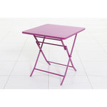 HESPERIDE Table de jardin pliante carrée Greensboro - 2 Places. Coloris disponibles : Marron, Gris