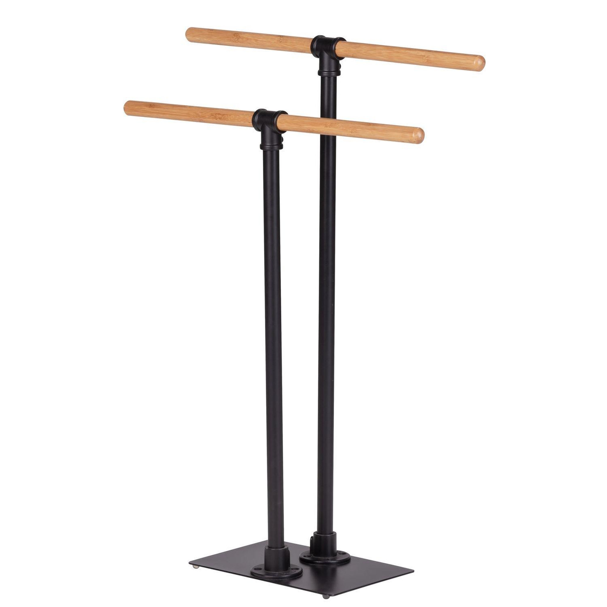 Wenko Porte-serviettes sur pied forli en acier et bambou - hauteur 77,50 cm - noir