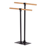 Wenko Porte-serviettes sur pied Forli en acier et bambou - Hauteur 77,50 cm - Noir