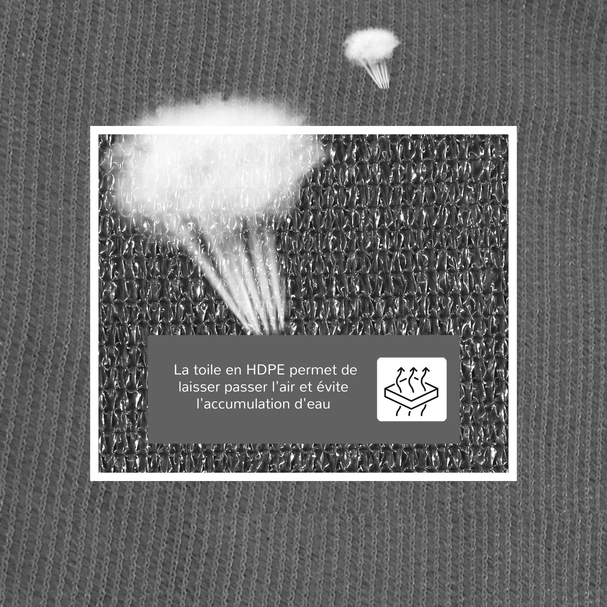 Voir la diapositive 6 : OUTSUNNY Voile d'ombrage triangulaire grande taille 5 x 5 x 5 m polyéthylène haute densité résistant aux UV gris