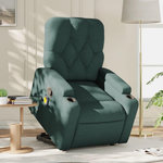 VIDAXL Fauteuil inclinable de massage Vert fonce Tissu