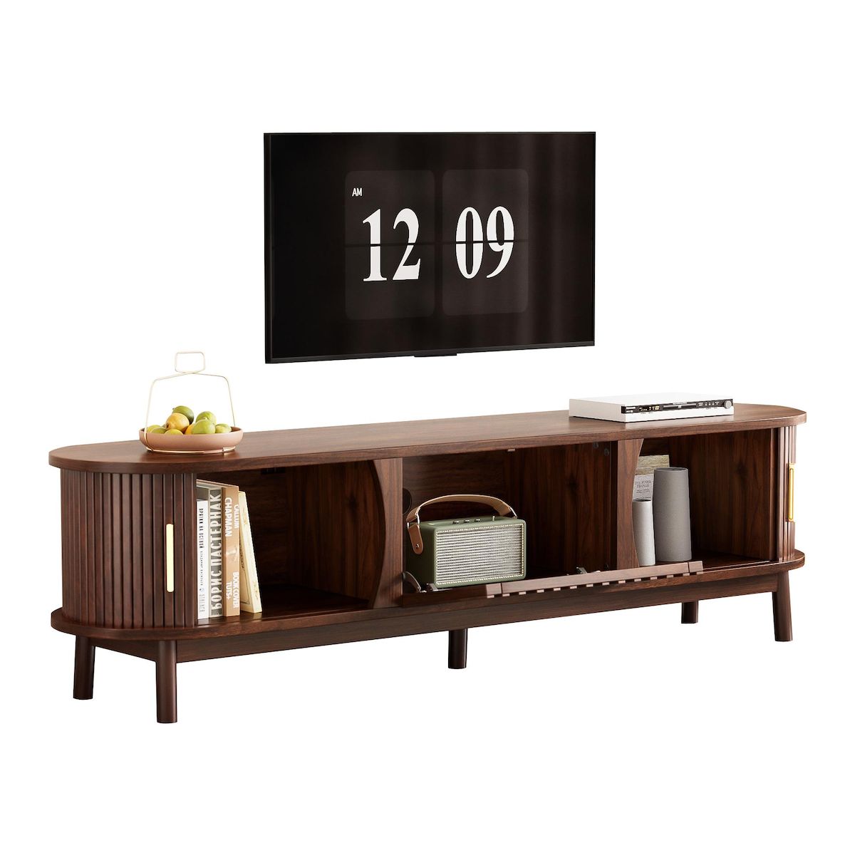 MERAX Meuble tv marron 165cm mdf
