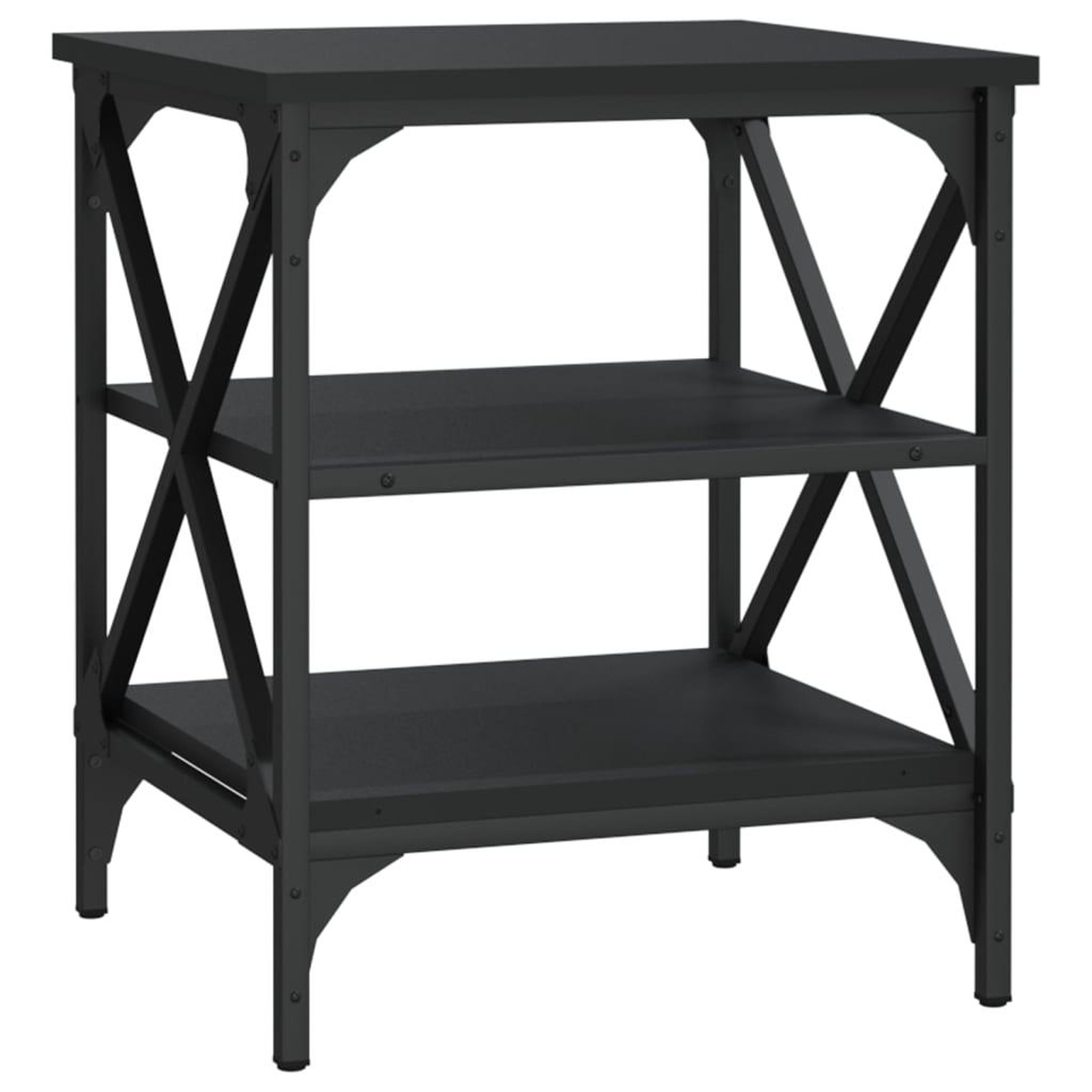 Voir la diapositive 5 : VIDAXL Tables d'appoint 2 pcs Noir 40x42x50 cm Bois d'ingenierie