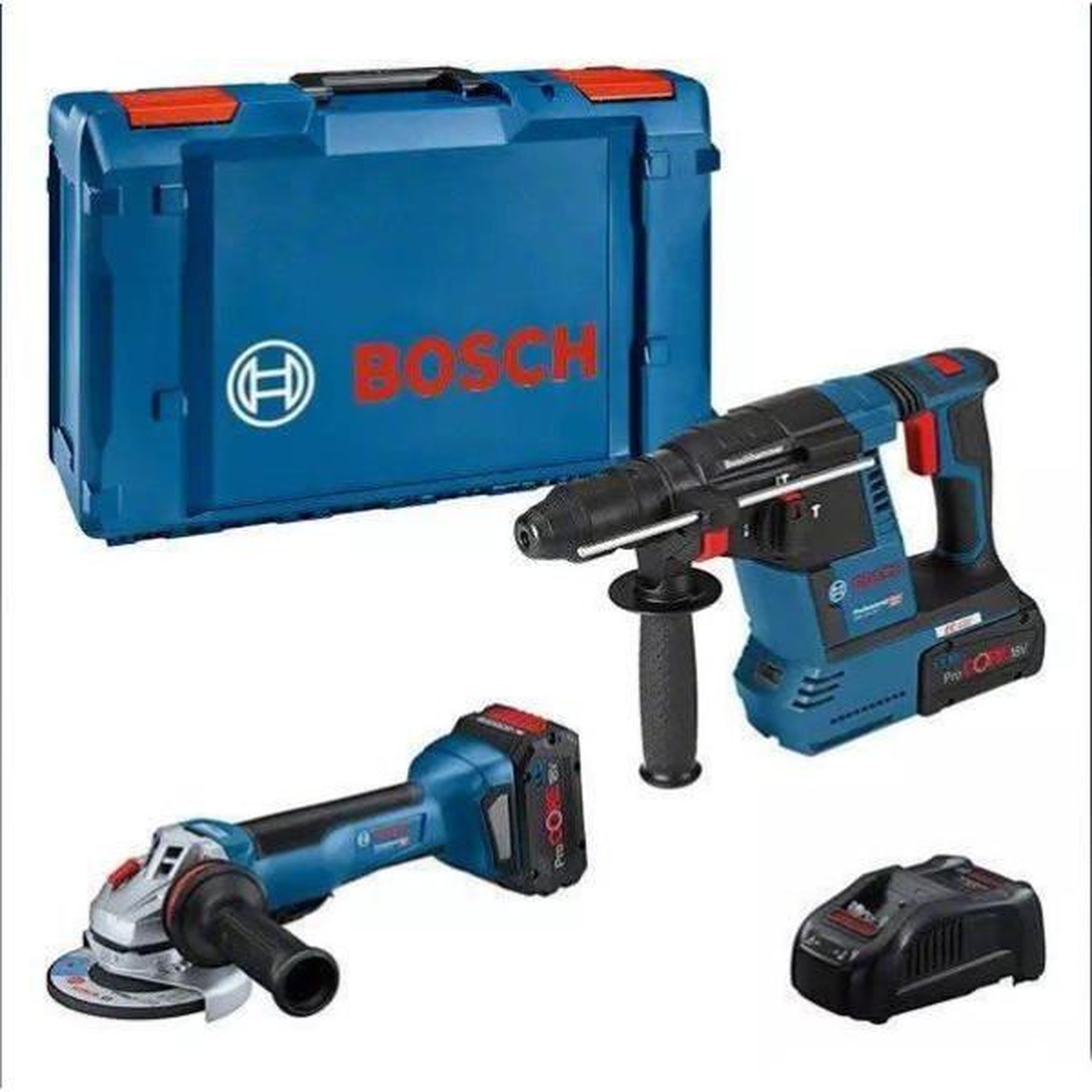 Bosch Professional COMBO KIT 2 OUTILS 18V : GWS 18V-10 P+ GBH 18V-26+ ProCORE18V 2x5,5Ah + GAL 1880