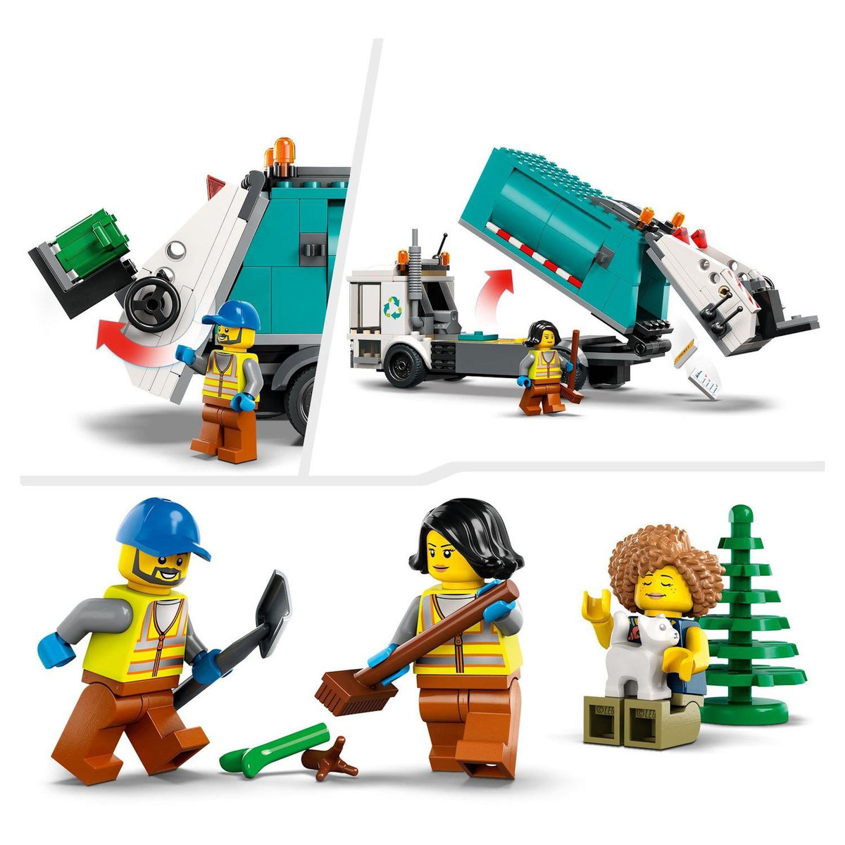 LEGO City 60386 Le camion de recyclage,  Jouet Camion-Poubelle, Jeu Éducatif 