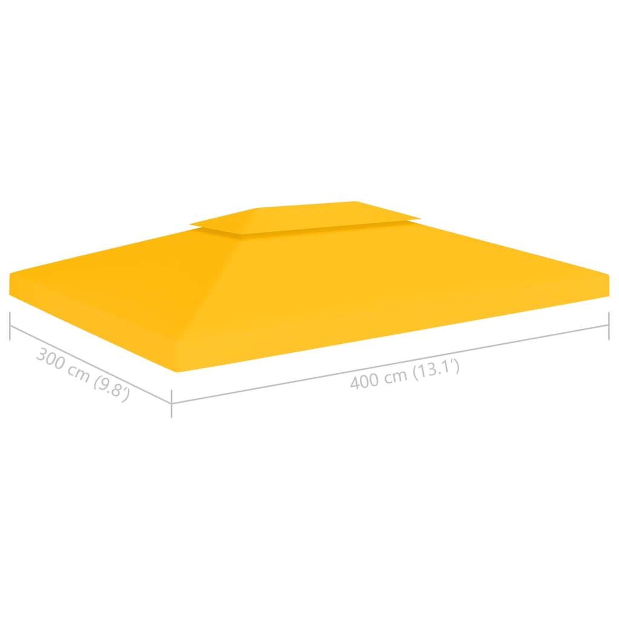Voir la diapositive 6 : VIDAXL Toile de toit de belvedere 2 niveaux 310 g/m^2 4x3 m Jaune