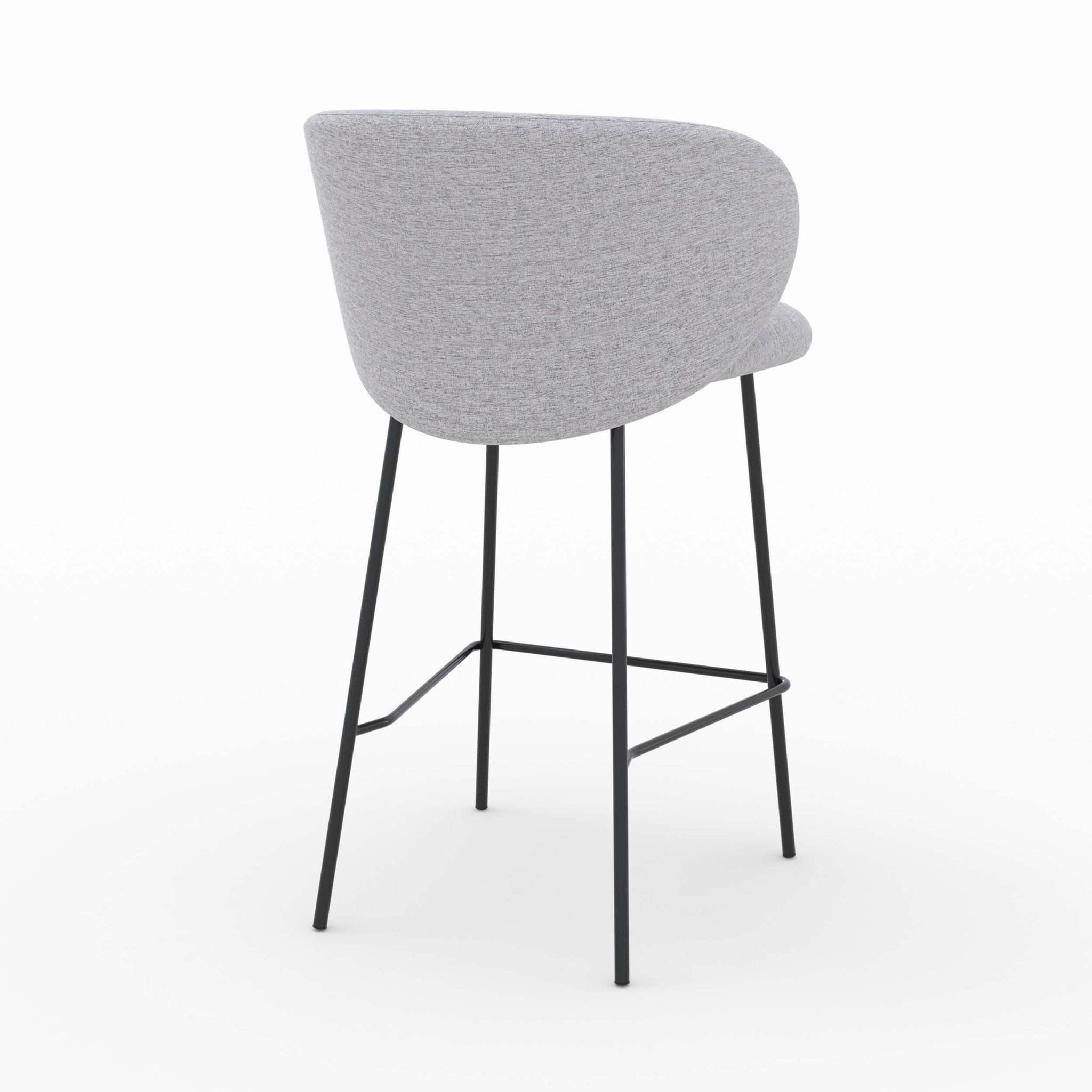 Voir la diapositive 6 : MAISON PAVANE Lot de 2 chaises pour îlot central en tissu gris clair 67 cm-victoria