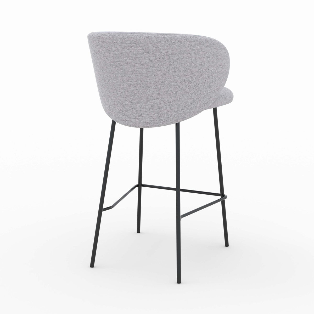 MAISON PAVANE Lot de 2 chaises pour îlot central en tissu gris clair 67 cm-Victoria