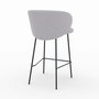 Voir la diapositive 6 : MAISON PAVANE Lot de 2 chaises pour îlot central en tissu gris clair 67 cm-Victoria