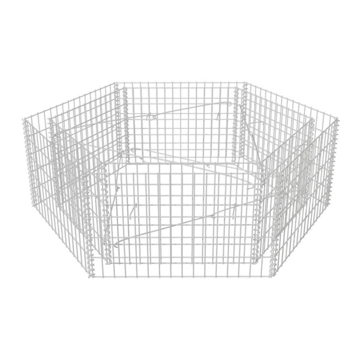 VIDAXL Lit sureleve a gabion hexagonale 160x140x50 cm