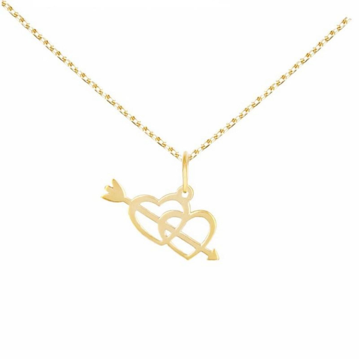 L'ATELIER D'AZUR Collier - Pendentif Or Jaune Coeurs - Chaine Dorée