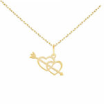 L'ATELIER D'AZUR Collier - Pendentif Or Jaune Coeurs - Chaine Dorée