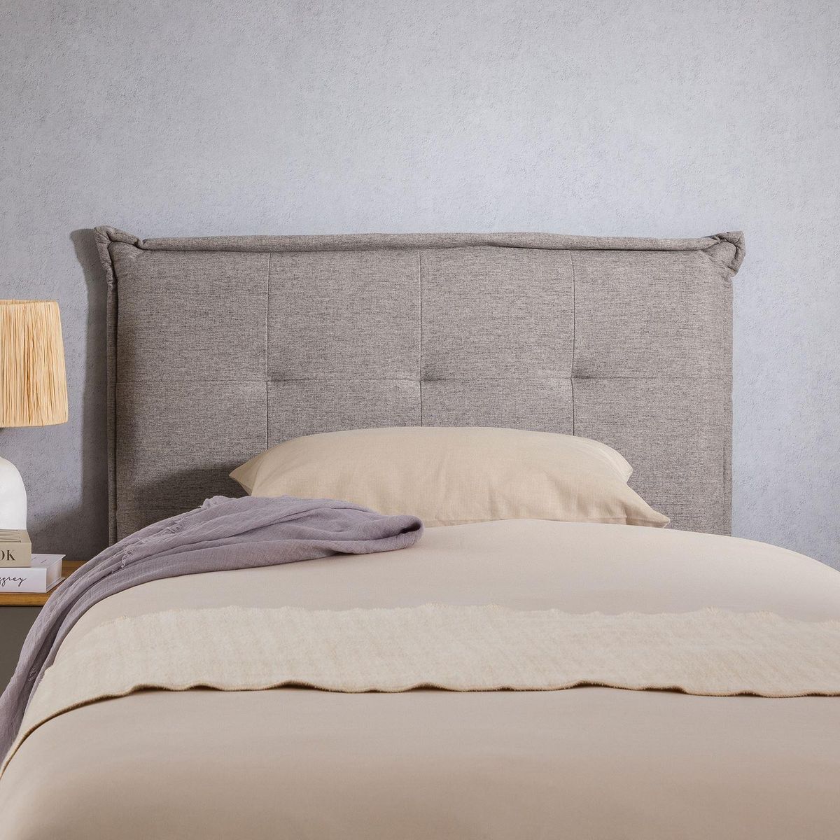 IDIMEX Tête de lit JALEYA 90 capitonnée sur pieds, en tissu