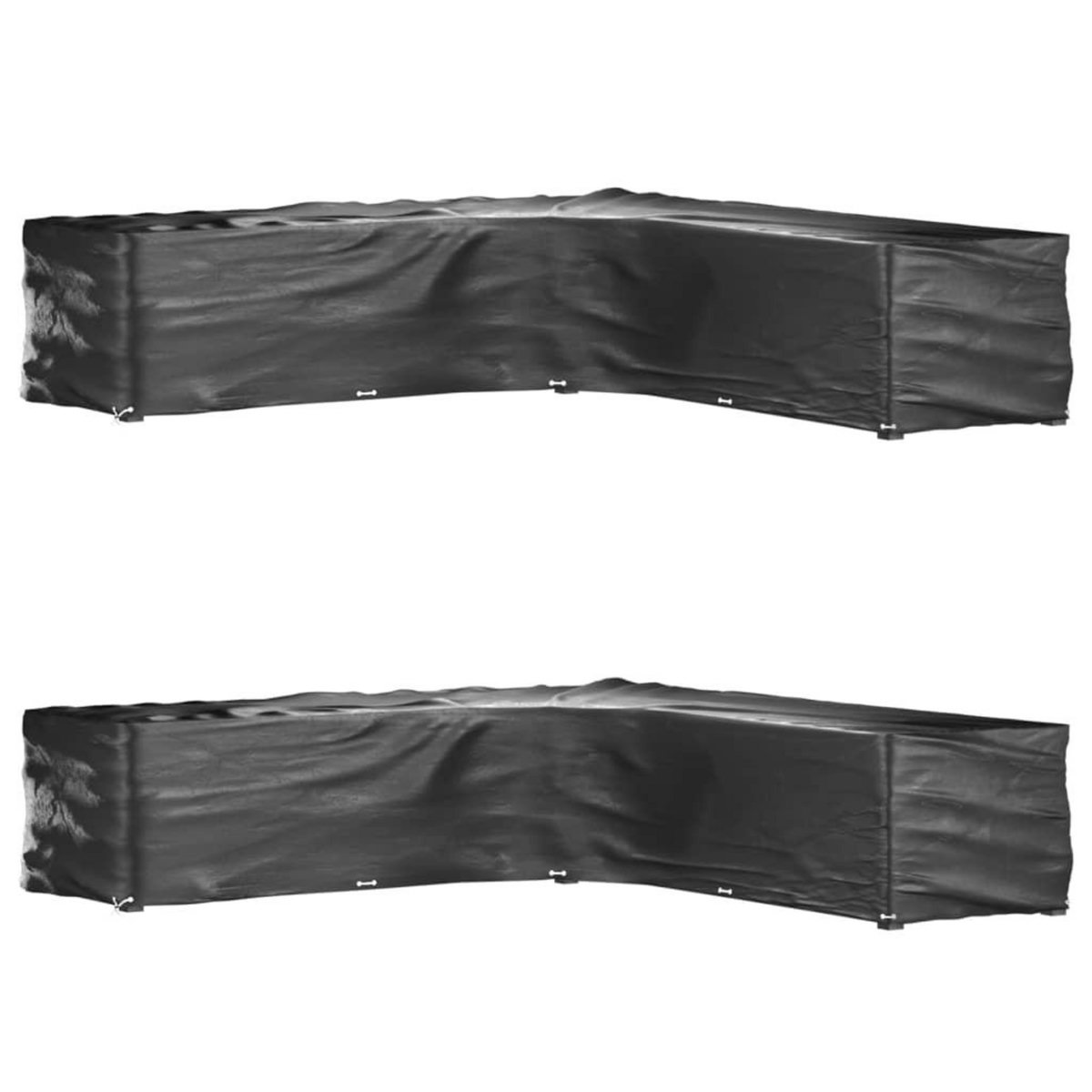 VIDAXL Housses de salon de jardin en forme de L 2 pcs 20 œillets