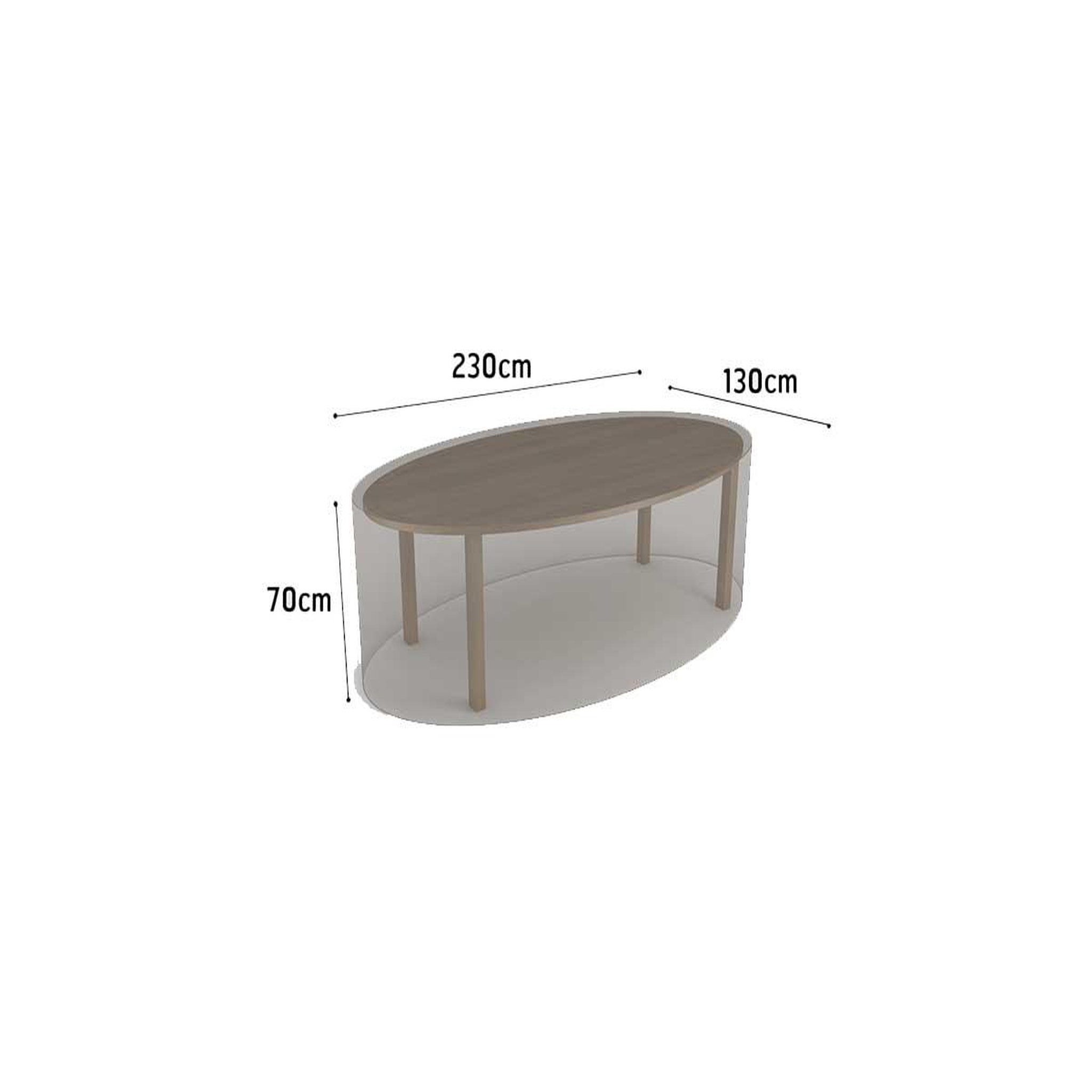 Voir la diapositive 3 : Nortene Housse de protection pour table ovale covertop - taupe - 230 x 130 x 70 cm