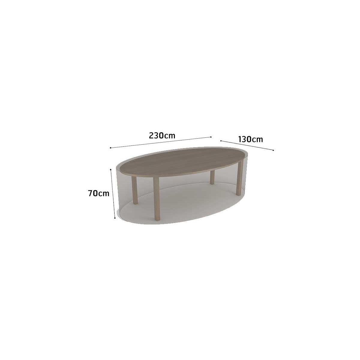 Nortene Housse de protection pour table ovale COVERTOP - Taupe - 230 x 130 x 70 cm