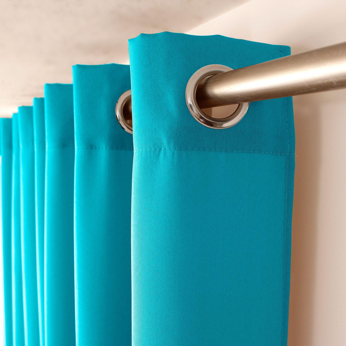 TOILINUX Lot de 2 Rideaux uni avec œillets