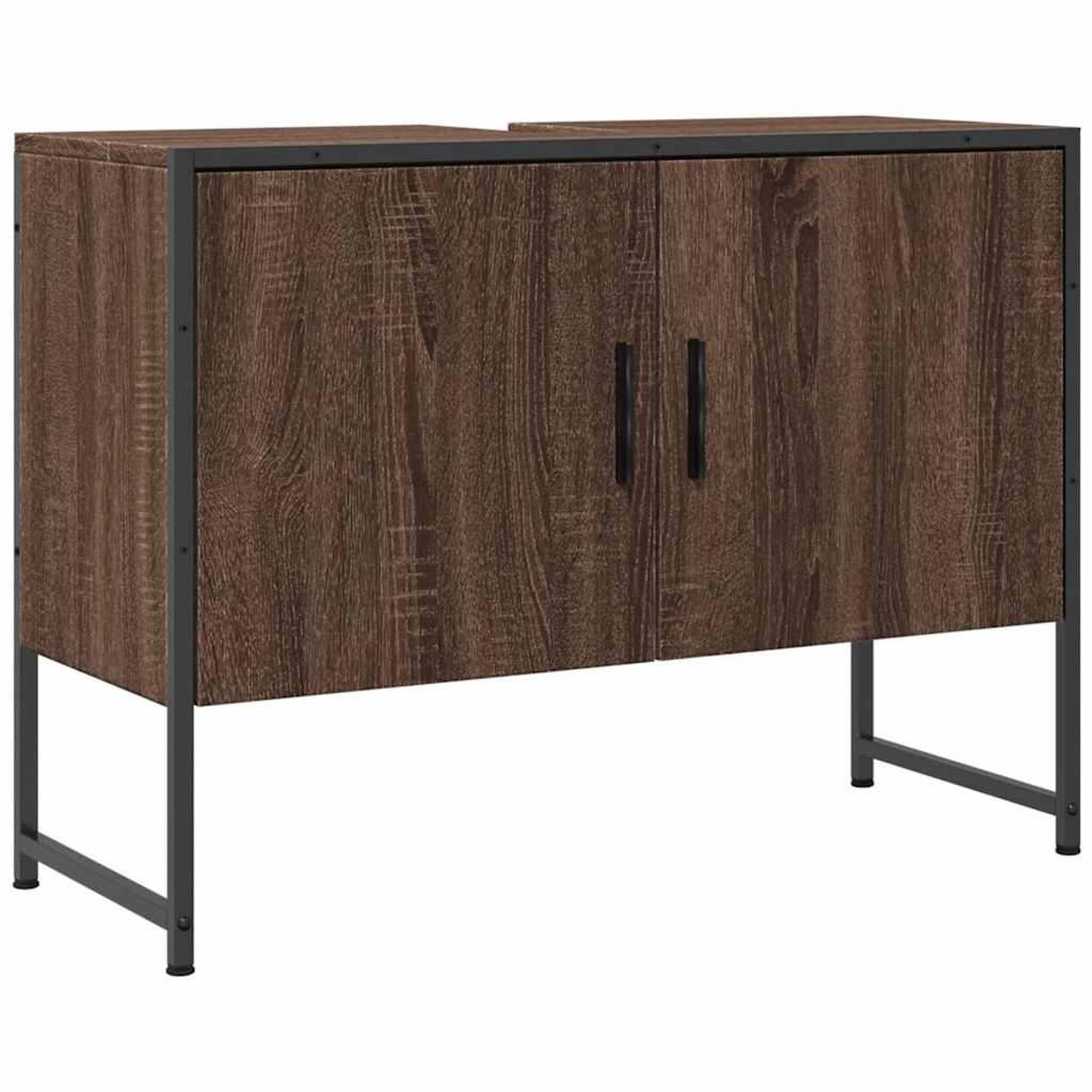 Voir la diapositive 2 : VIDAXL Armoire lavabo de salle de bain chene marron bois d'ingenierie