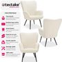 Voir la diapositive 2 : tectake Fauteuil rembourré Bouclé crème/noir