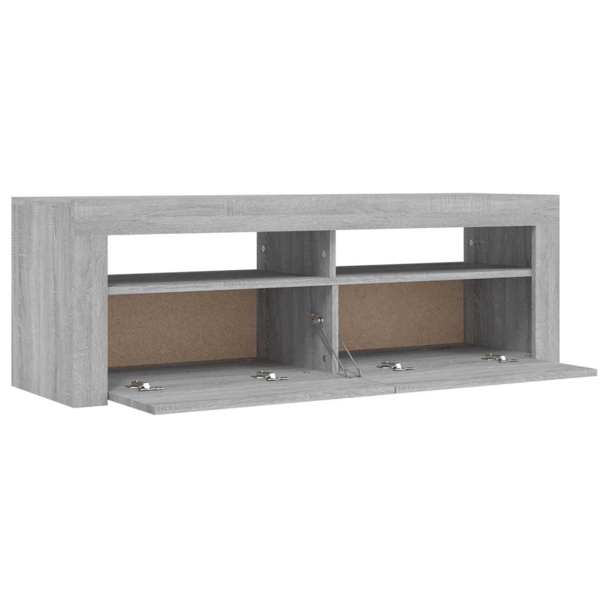 Voir la diapositive 4 : VIDAXL Meuble TV avec lumieres LED sonoma gris 120x35x40 cm