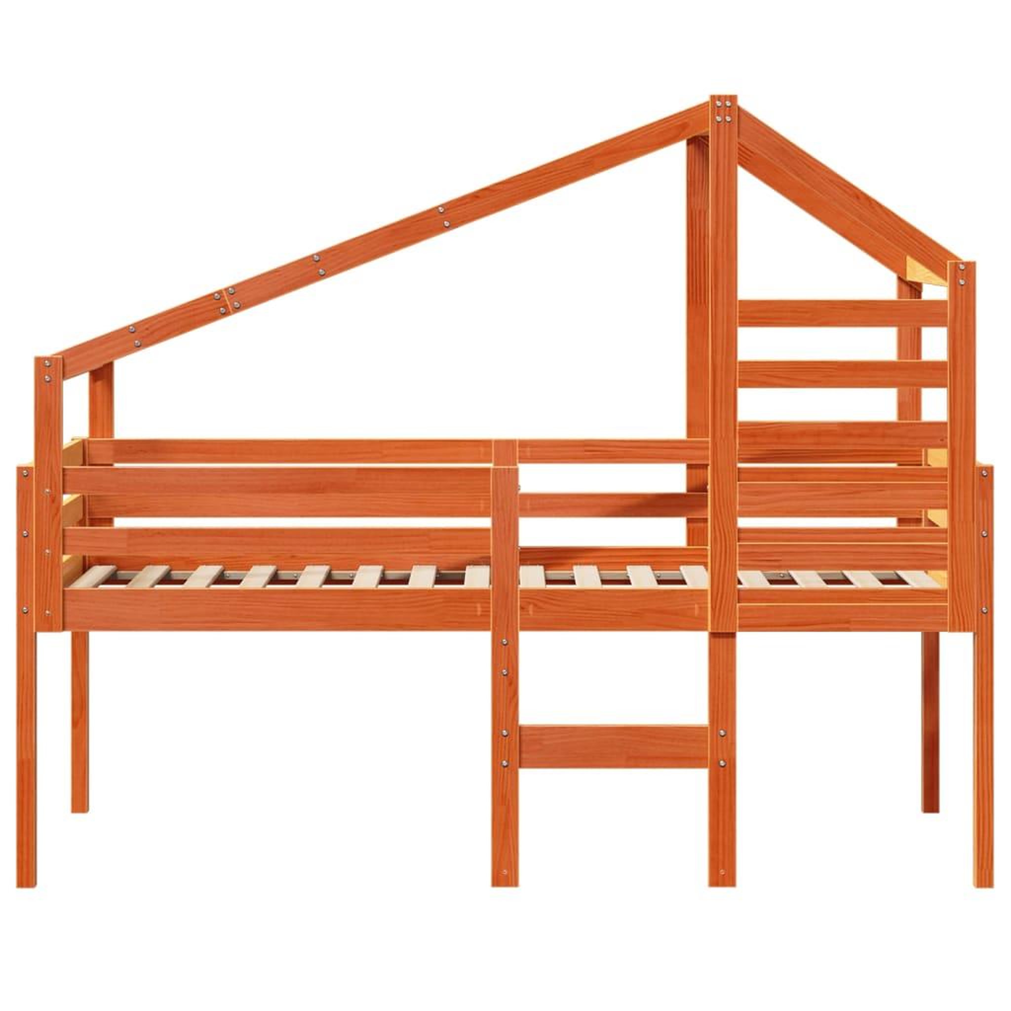 Voir la diapositive 4 : VIDAXL Lit haut sans matelas cire marron 75x190 cm bois de pin massif