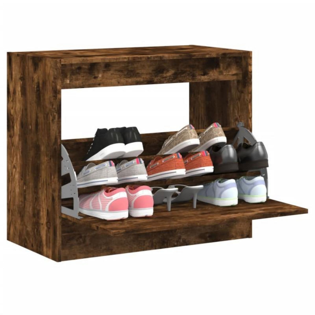 VIDAXL Armoire à chaussures chêne fumé 80x42x69 cm bois d ingénierie
